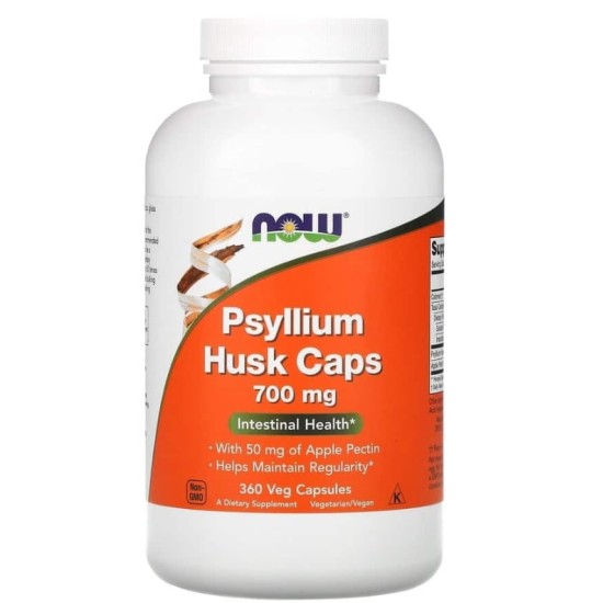 NOW Psyllium Husk 700 мг | with Apple Pectin 360 капсули на супер цена