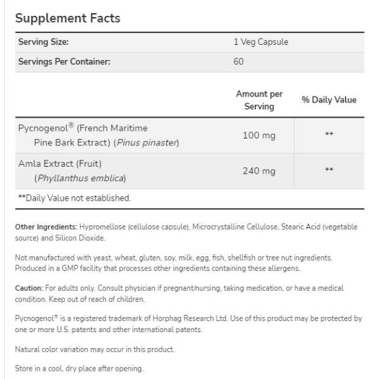 NOW Pycnogenol 100 мг / 60 капсули на изгодни цени NOW Pycnogenol 100 мг / 60 капсули на супер цена