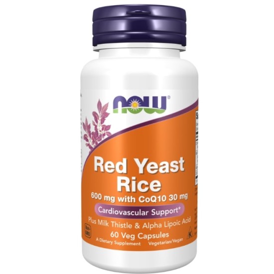 NOW Red Yeast Rice 600 мг with CoQ10 30 мг / 60 капсули на супер цена