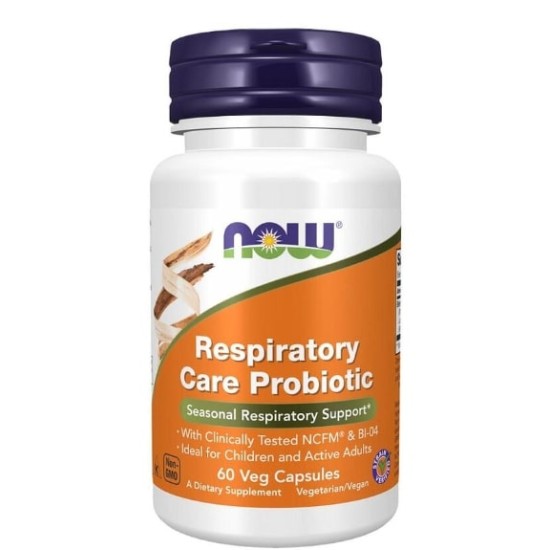 NOW Respiratory Care Probiotic | with 12 Billion Active Cells 60 капсули на супер цена