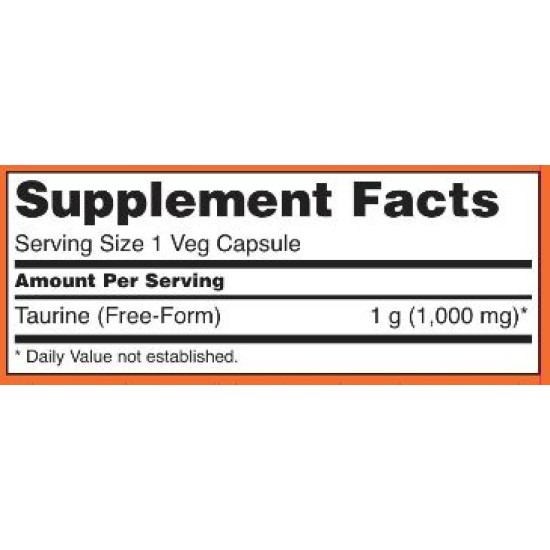NOW Taurine 1000 мг / 250 капсули на супер цена