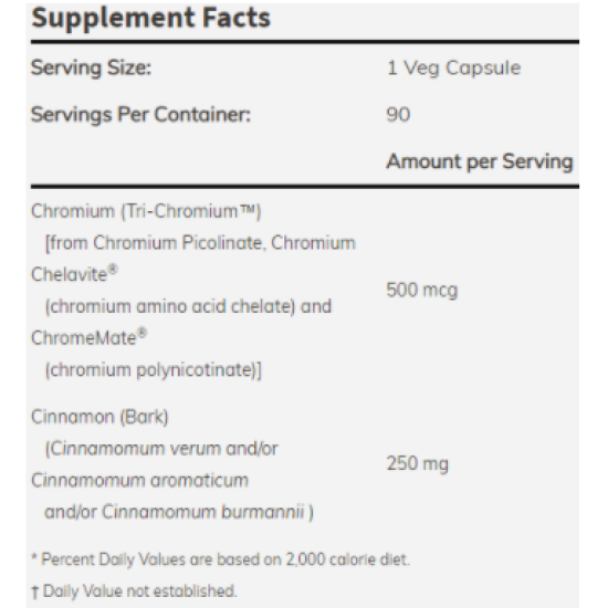 NOW Tri-Chromium 500mcg / 90Vcaps. на супер цена