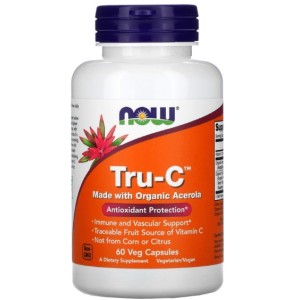 NOW Tru-C | 100 мг Vitamin C from Acerola 60 капсули