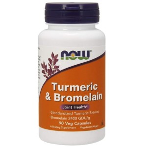 NOW Turmeric & Bromelain 90 капсули