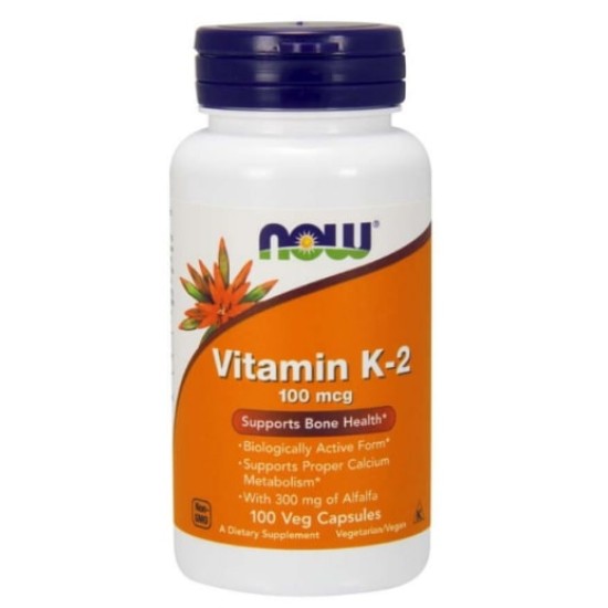NOW Foods Vitamin K-2 100 мкг / 100 капсули на супер цена