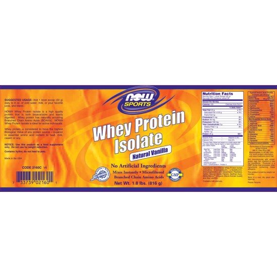NOW Whey Protein Isolate /Flavoured/ 816 гр на супер цена