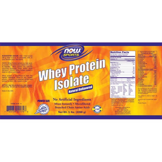 NOW Whey Protein Isolate /Flavoured/ 2268 гр на супер цена