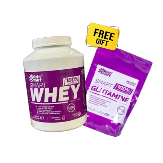 Nutri Smart Whey Protien 2000 g + Glutamine 1000 g FREE на изгодни цени Nutri Smart Whey Protien 2000 g + Glutamine 1000 g FREE на супер цена