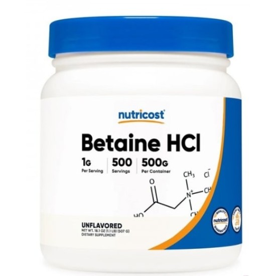 Nutricost Betaine HCL Powder 507 гр на супер цена