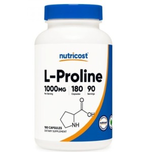 Nutricost L-Proline 500 мг / 180 капсули Nutricost L-Proline 500 мг / 180 капсули