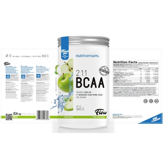 Nutriversum BCAA 2:1:1 Powder | Flow - 360 gr / 60 servs на супер цена