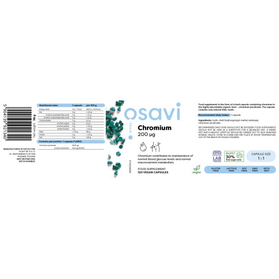 Osavi Chromium Picolinate 200 mcg - 120 Caps на супер цена