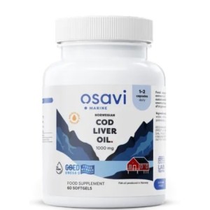 Osavi Norwegian Cod Liver Oil 1000 мг | Lemon Flavored 60 гел капсули