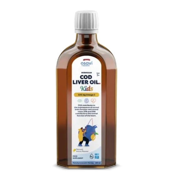 Osavi Norwegian Cod Liver Oil Kids | Lemon Flavored Liquid Omega 250 мл на супер цена
