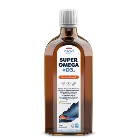 Osavi Daily Omega + D3 Liquid | Natural Lemon Flavored 250 мл на супер цена