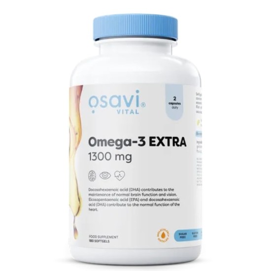Osavi Omega-3 Extra 1300 мг / 180 гел капсули на изгодни цени Osavi Omega-3 Extra 1300 мг / 180 гел капсули на супер цена