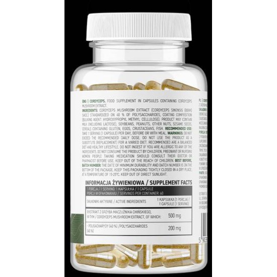 OstroVit Cordyceps 500 мг | Vege 60 капсули на супер цена
