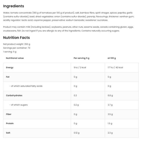 OstroVit Ketchup - Hot & Spicy | No Added Sugar ~ Vegan Friendly Sauce 350 мл на супер цена