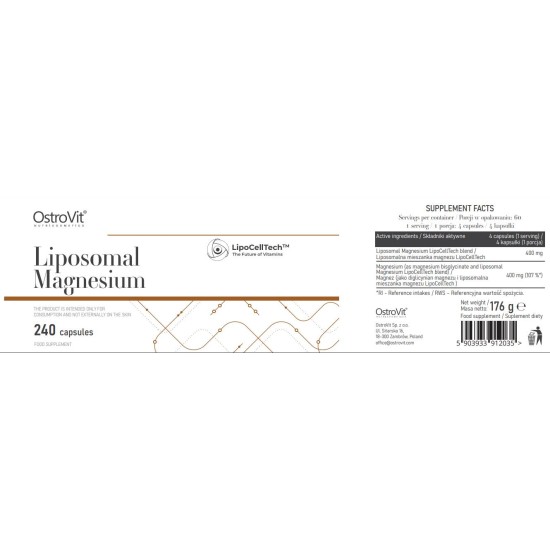 OstroVit Liposomal Magnesium | LipoCellTech™ 240 капсули на супер цена