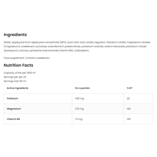 OstroVit Magnesium Shot / with Potassium + B6 20x80 мл на изгодни цени OstroVit Magnesium Shot / with Potassium + B6 20x80 мл на супер цена