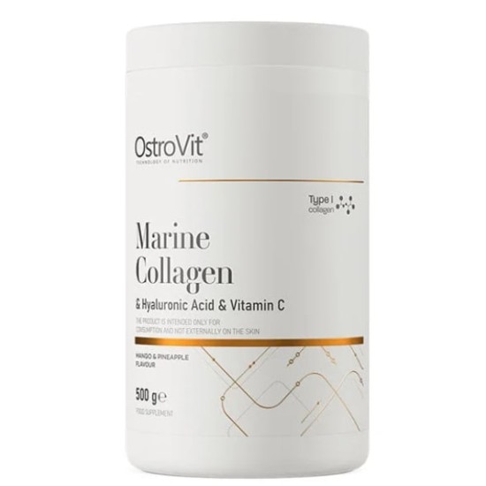 OstroVit Marine Collagen & Hyaluronic Acid Powder | with Vitamin C 500 гр на супер цена