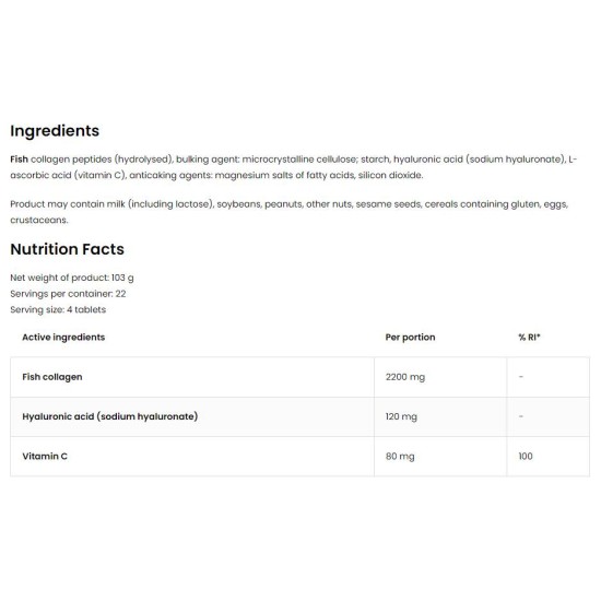 OstroVit Marine Collagen / + Hyaluronic Acid and Vitamin C 90 таблетки на супер цена
