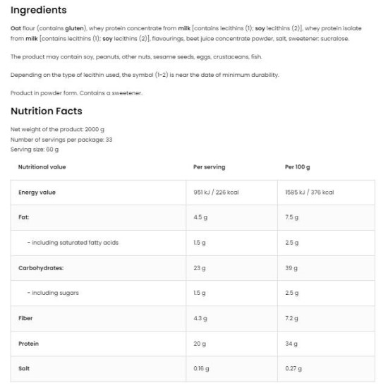 OstroVit Oats & Whey 1000 гр на изгодни цени OstroVit Oats & Whey 1000 гр на супер цена