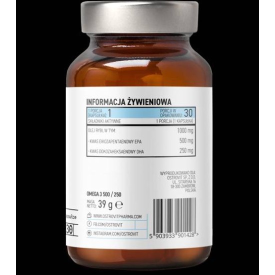 OstroVit Omega 3 500/250 / 30 гел капсули на изгодни цени OstroVit Omega 3 500/250 / 30 гел капсули на супер цена