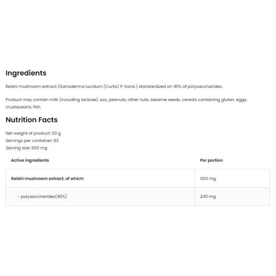 OstroVit Reishi Extract Powder 50 гр на супер цена