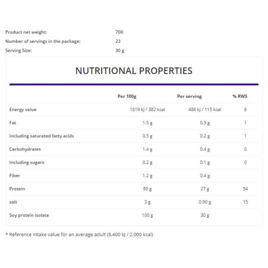 OstroVit Soy Protein Isolate Unflavoured / Vege 700 гр на супер цена