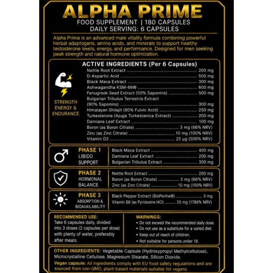 Primal Nutrition Alpha Prime 180 капсули на изгодни цени Primal Nutrition Alpha Prime 180 капсули на супер цена