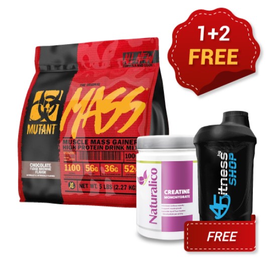PROMO 1+2 FREE MUTANT Mass 2270 g + NATURALICO Creatine Monohydrate 400 гр + 4Fitness Shaker на супер цена