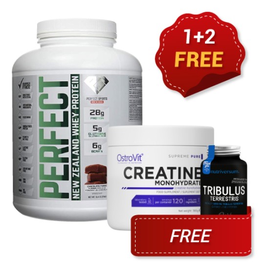 1+2 FREE Perfect Whey + Ostrovit Creatine Monohydrate + Tribulus Terrestris на супер цена