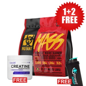 1+2 FREE MUTANT Mass 2270 g + OSTROVIT Creatine 300 g + 4Fitness Shaker