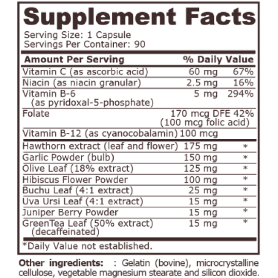 PURE NUTRITION - BLOOD PRESSURE SUPPORT - 90 CAPSULES на супер цена