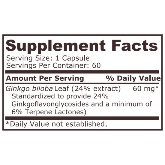 Pure Nutrition GINKGKO BILOBA - 60 CAPSULES на изгодни цени Pure Nutrition GINKGKO BILOBA - 60 CAPSULES на супер цена