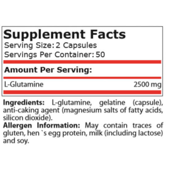 PURE NUTRITION GLUTAMINE CAPSULES 1250 MG - 100 caps на супер цена