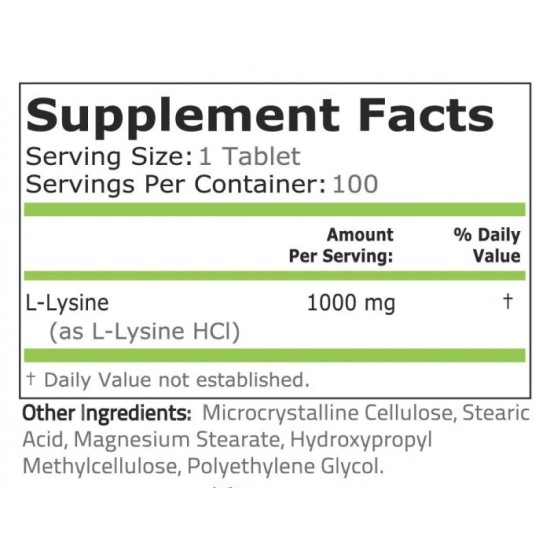 Pure Nutrition L-Lysine 1000 мг / 100 таблетки на супер цена
