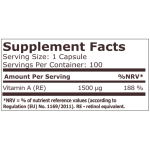 Pure Nutrition ВИТАМИН A 5000 IU (1500 MCG) - 100 caps на супер цена