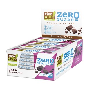 RiceUP! Zero Sugar Оризов бар от кафяв пълнозърнест ориз БЕЗ ДОБАВЕНА ЗАХАР с тъмен шоколад 20x18 гр RiceUP! Zero Sugar Оризов бар от кафяв пълнозърнест ориз БЕЗ ДОБАВЕНА ЗАХАР с тъмен шоколад 20x18 гр