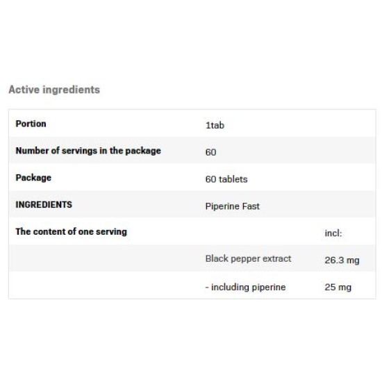 SFD Piperine Fast / 60 таблетки на супер цена