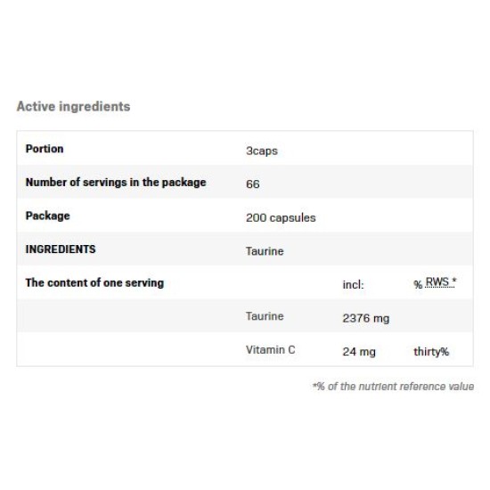 SFD Taurine / 200 капсули на изгодни цени SFD Taurine / 200 капсули на супер цена