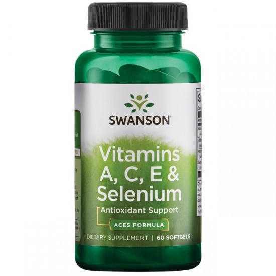 Swanson Vitamins A, C, E & Selenium (ACES) 60 гел капсули на супер цена