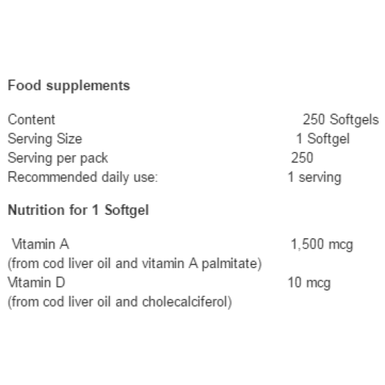 Swanson Vitamin A & D 250 гел капсули на супер цена