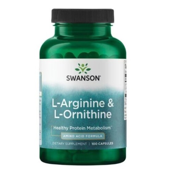 Swanson L-Arginine & L-Ornithine 750 мг / 100 капсули на супер цена