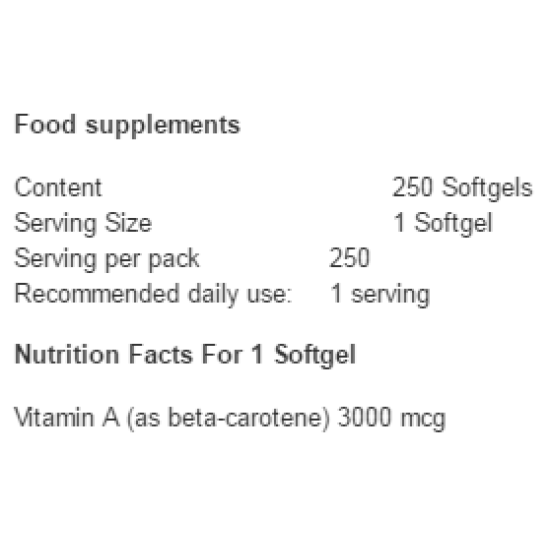 Swanson Beta Carotene 250 гел капсули на супер цена