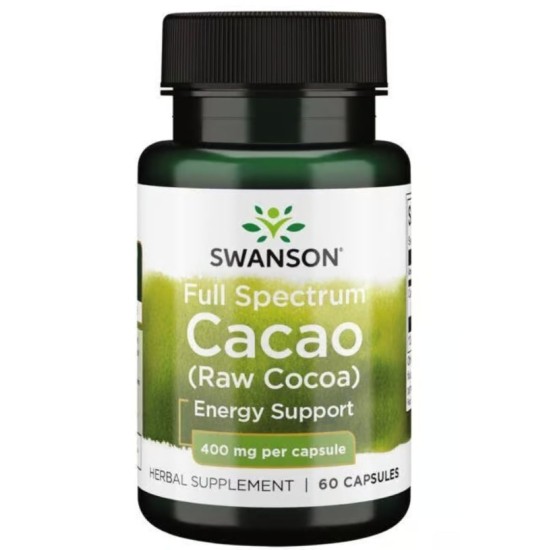 Swanson Full Spectrum Cacao Energy Suppprt 400 мг / 60 капсули на супер цена