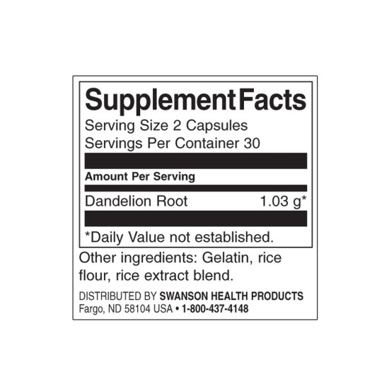Swanson Dandelion Root 515 мг / 60 капсули на супер цена