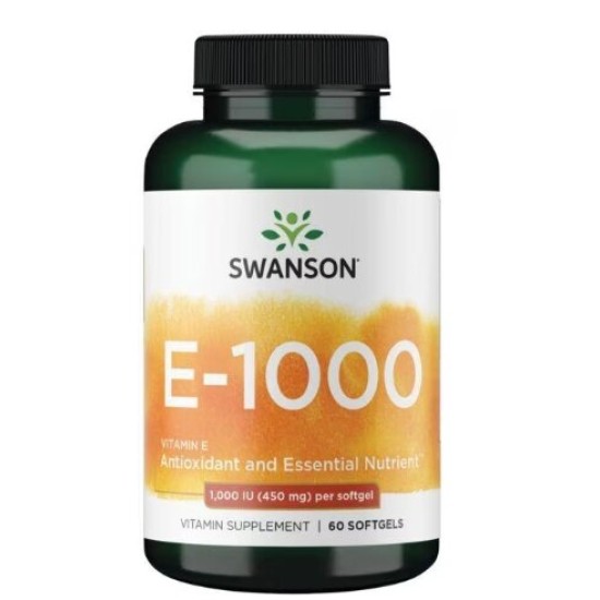 Swanson Vitamin E-1000 / 60 гел капсули на супер цена