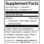 Swanson Hyssop 450 мг / 100 капсули на супер цена